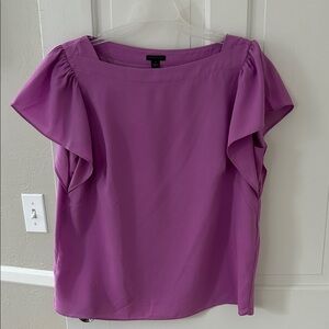 Ann Taylor Ruffle Sleeve Blouse - Violet